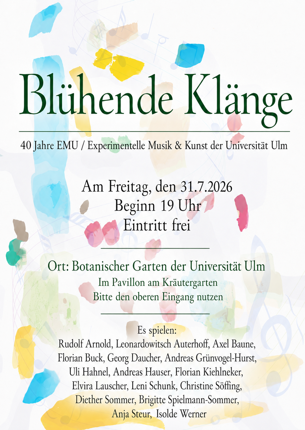Einladung Bluehende Klaenge an der Uni Ulm